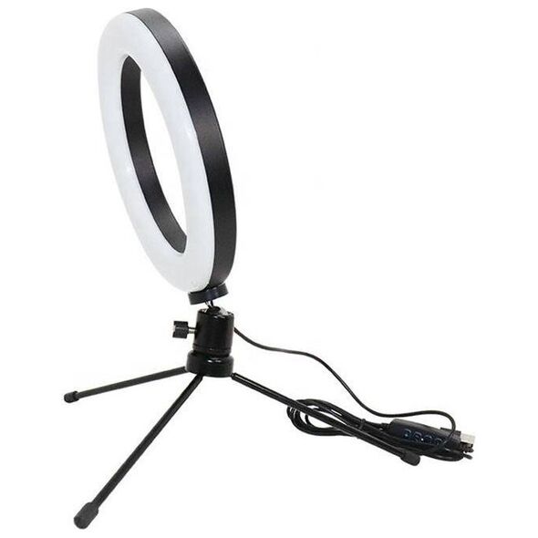 Lampa pierścieniowa Aptel  LED USB + Tripod barwa światła biała ZD67B