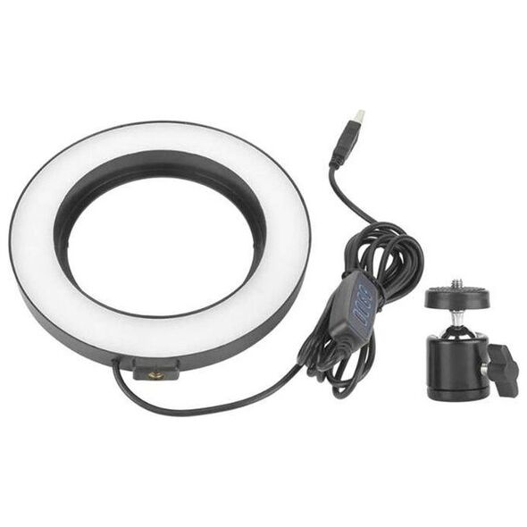 Lampa pierścieniowa Aptel  LED USB + Tripod barwa światła biała ZD67B