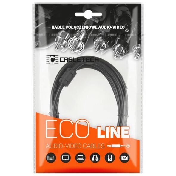 Kabel Cabletech Jack 3.5mm - RCA (Cinch) x2 1m czarny (KPO4004-10)