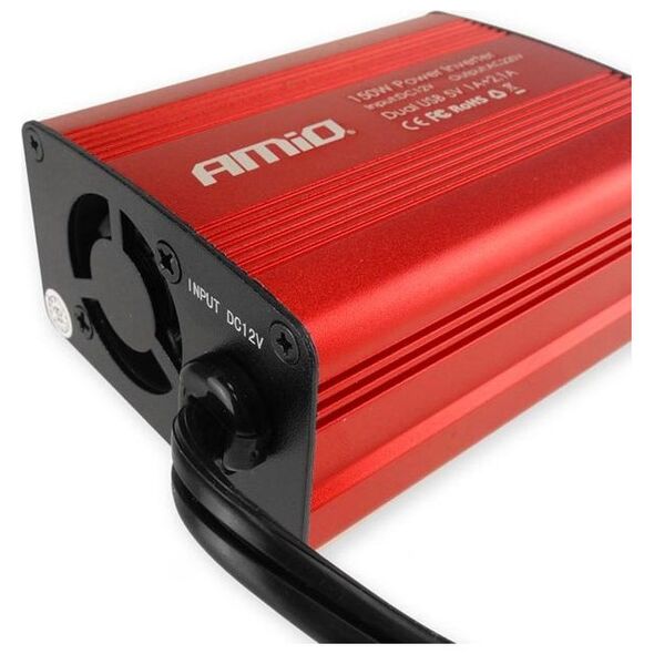Przetwornica AMiO Przetwornica napięcia 12V/230V 150W/300W 2xUSB AMiO PI01