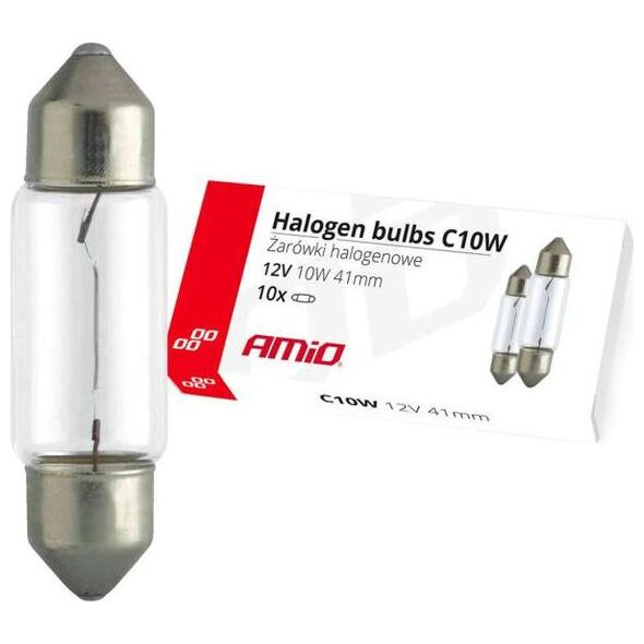AMiO Żarówki halogenowe c10w festoon 41mm 12v 10szt.