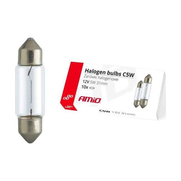 AMiO Żarówki halogenowe c5w festoon 31mm 12v 10szt.