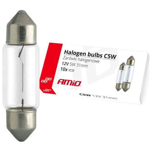 AMiO Żarówki halogenowe c5w festoon 31mm 12v 10szt.