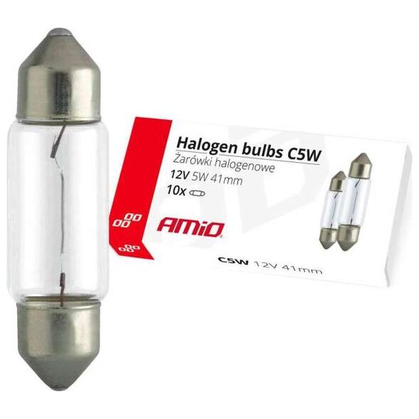 AMiO Żarówki halogenowe c5w festoon 41mm 12v 10szt.