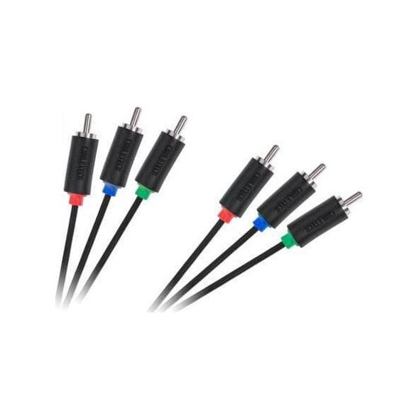 Kabel Cabletech RCA (Cinch) x3 - RCA (Cinch) x3 1.8m czarny (KPO3955-1.8)