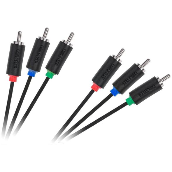Kabel Cabletech RCA (Cinch) x3 - RCA (Cinch) x3 1.8m czarny (KPO3955-1.8)