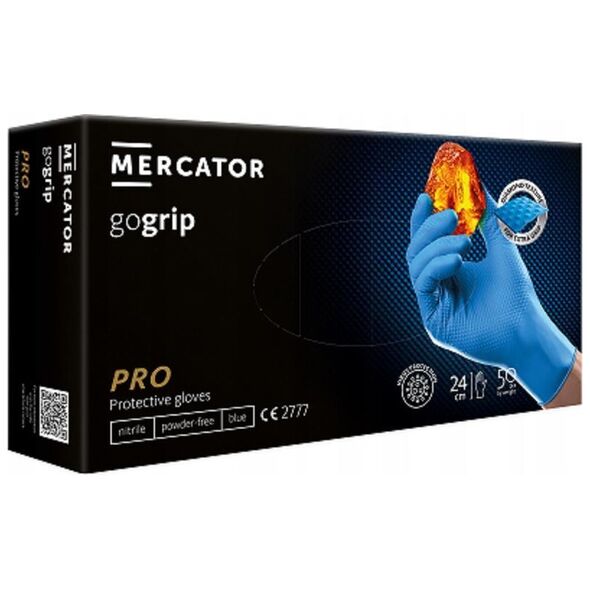 Mercator Medical Rękawice nitrylowe Mercator gogrip blue M 50szt