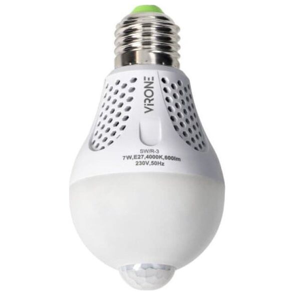 Orno NAMIB LED PIR 7W A60, żarówka z PIR 7W, 600lm, 4000K,SW/R-3