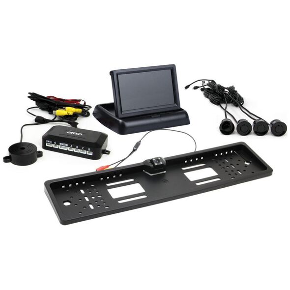 AMiO Zestaw czujników parkowania tft02 4,3" z kamerą hd-402-led 4 sensory czarne