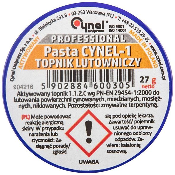 Cynel Topnik do lutowania miękkiego 27 g