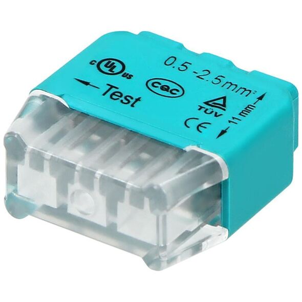 Orno Złączka instalacyjna wciskana 3-przewodowa| na drut 0,75-2,5mm?| IEC 300V/24A| Blister 10 szt.