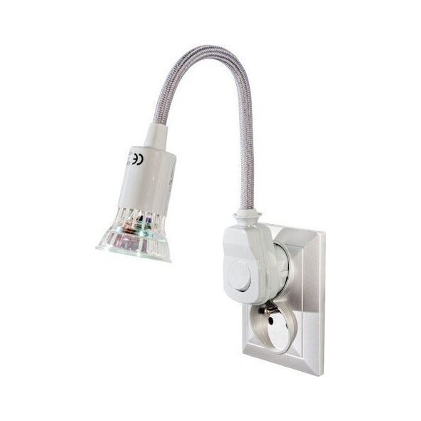 Lampka wtykowa do gniazdka Orno Lampka wtyczkowa z żarówką LED, popielata