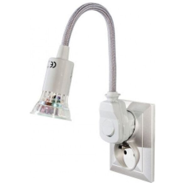 Lampka wtykowa do gniazdka Orno Lampka wtyczkowa z żarówką LED, popielata