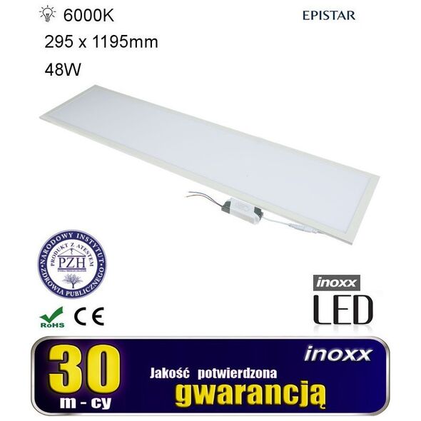 Lampa sufitowa Nvox Panel led sufitowy 120x30 48w lampa slim kaseton 6000k zimny