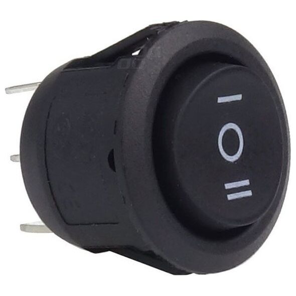 AMiO Włącznik czarny okrągły 12/230v bu03