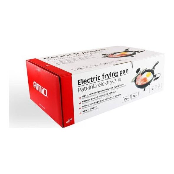 AMiO Patelnia elektryczna do samochodu 20cm x 4cm 150w 12v