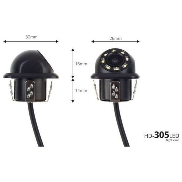 AMiO Zestaw czujników parkowania tft02 4,3" z kamerą hd-305-led 4 sensory czarne