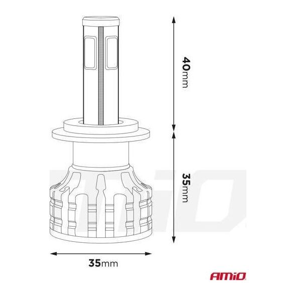 AMiO Żarówki samochodowe led cob 4side amio h4
