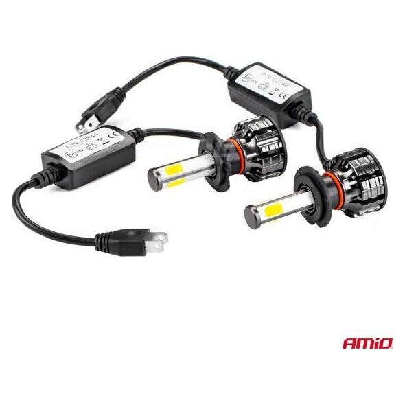 AMiO Żarówki samochodowe led cob 4side amio h7