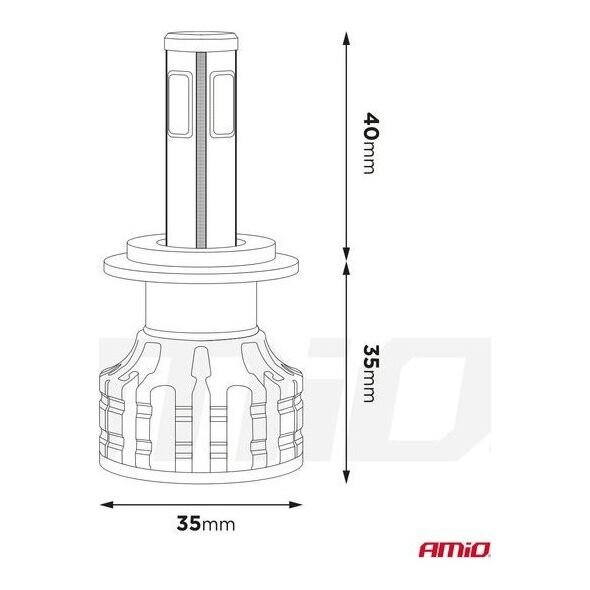 AMiO Żarówki samochodowe led cob 4side amio h7