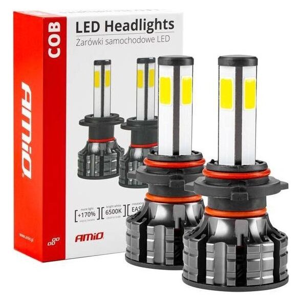 AMiO Żarówki samochodowe led cob 4side hb3