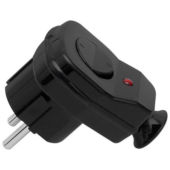 Blow 2399# Wtyczka wt-16us/łk kąt.czarna z przeł+di