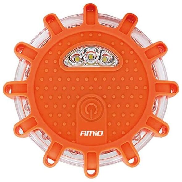 AMiO Samochodowa lampa awaryjna z funkcją latarki 3xAAA IP65 12SMD + 3SMD