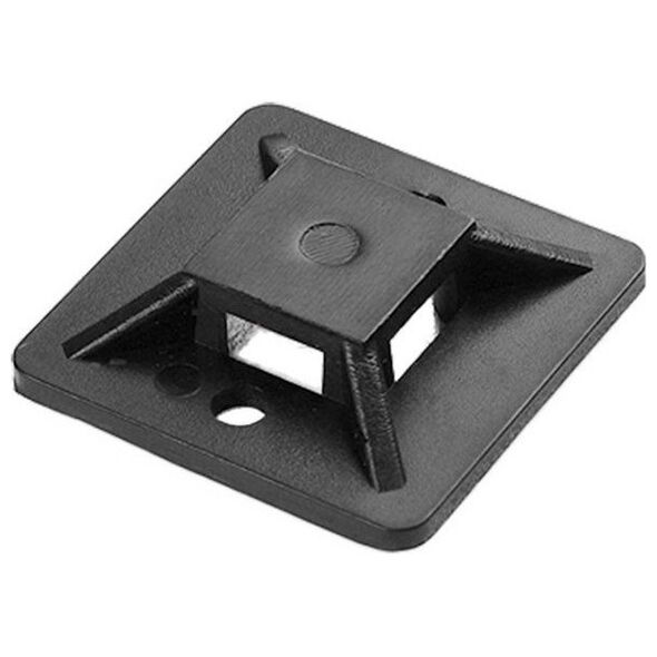 Organizer Orno Uchwyt opaski kablowej, samoprzylepny, 20x20 mm, czarny, 10 sztuk