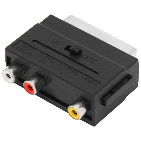 Adapter AV Blow PRZEJŚCIE EURO SCART Z NA 3X RCA CHINCH DWUSTRONNE
