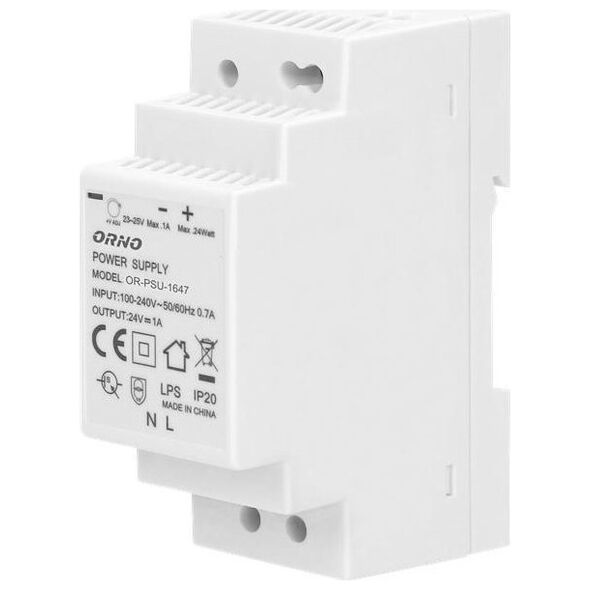 Orno Zasilacz na szynę DIN 24VDC 1A 24W OR-PSU-1647