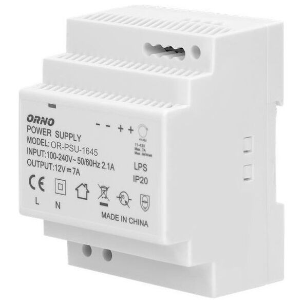 Orno Zasilacz na szynę DIN 12VDC 7A 84W OR-PSU-1645