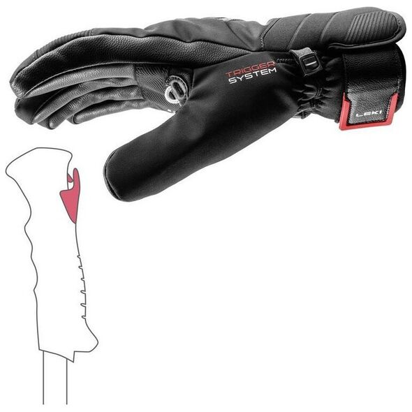 Leki LEKI GLOVES Phoenix 3D μαύρο/κόκκινο 10.5 13883386 4028173349326