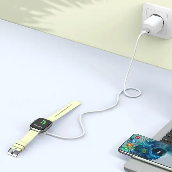 Tech-Protect MC02 Ultraboost Magnetic Charger USB-A Cable 100cm Apple Watch White