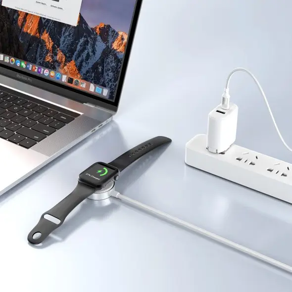 Tech-Protect MC02 Ultraboost Magnetic Charger USB-A Cable 100cm Apple Watch White