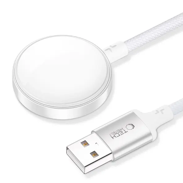 Tech-Protect MC02 Ultraboost Magnetic Charger USB-A Cable 100cm Apple Watch White