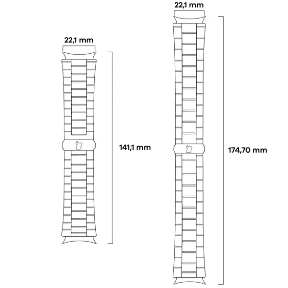 Bizon Strap Watch Aura Smartwatch 22 mm rose gold