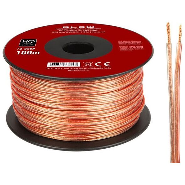 Kabel Blow 73-320# Przew.głośn.2x0,22mm przezroczysty
