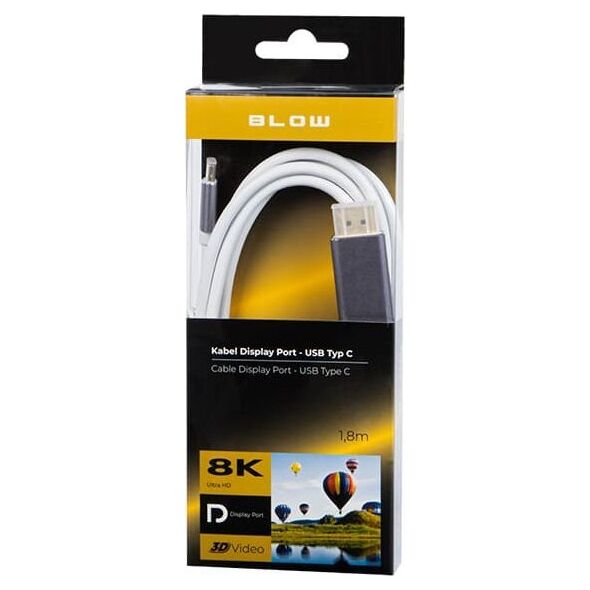 Kabel Blow 92-026# Przył.display port - usb-c 1,8m