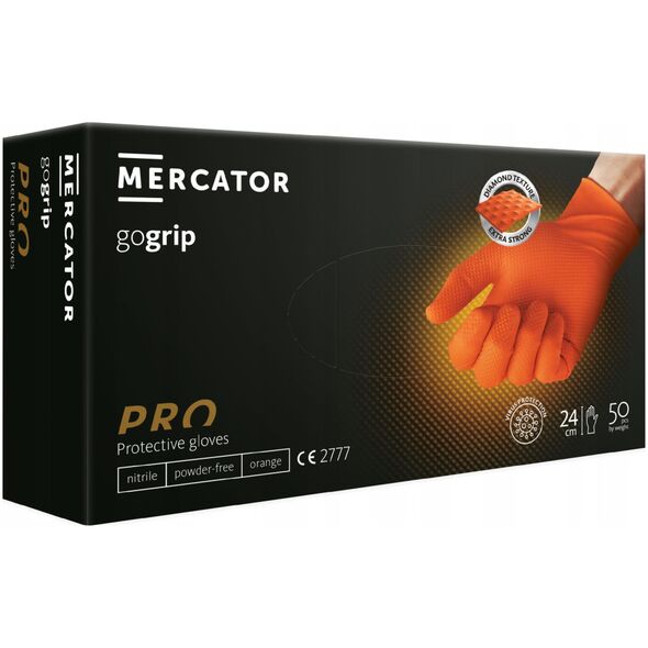 Mercator Medical Rękawice nitrylowe Mercator gogrip orange M 50 szt