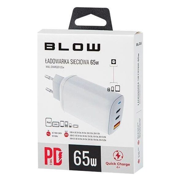 Ładowarka Blow Ładowarka sieciowa gniazdo USB+USB-Cx2 65W
