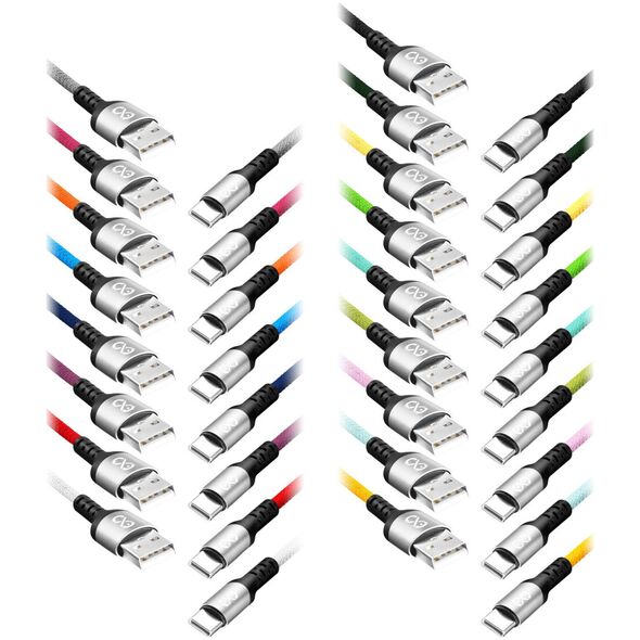 Kabel USB Orno USB-A - USB-C 1.2 m Wielokolorowy (CABEXCBRAIUSBC1.2BO)