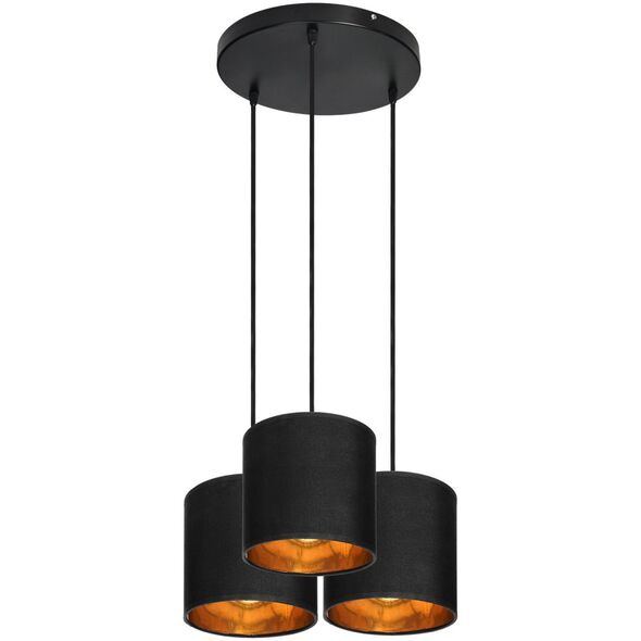 Lampa wisząca Orno NEVA lampa wisząca, moc max. 3x60W, E27, czarna, podstawa okrągła