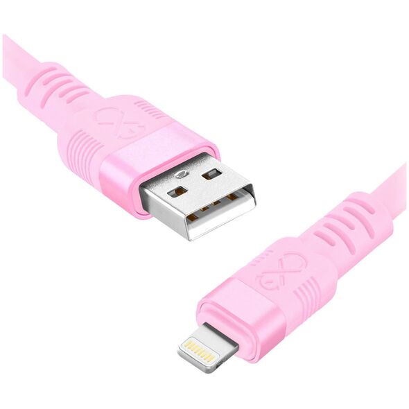 Kabel USB Orno USB-A - Lightning 0.9 m Różowy (CABEXCWHPLIGH0.9PMIX)