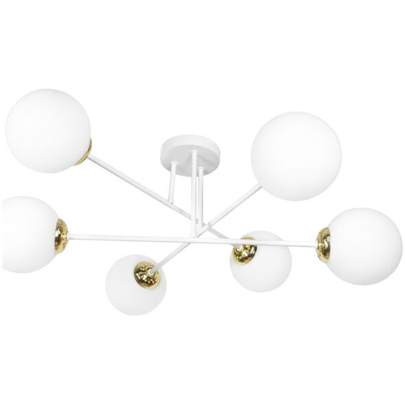 Lampa wisząca Orno LEIA 6P E27, lampa wisząca, max. 6x60W, biało-złota