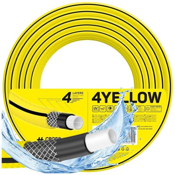 Cellfast Wąż ogrodowy 4YELLOW 1/2" 30 m 10-501 CELLFAST
