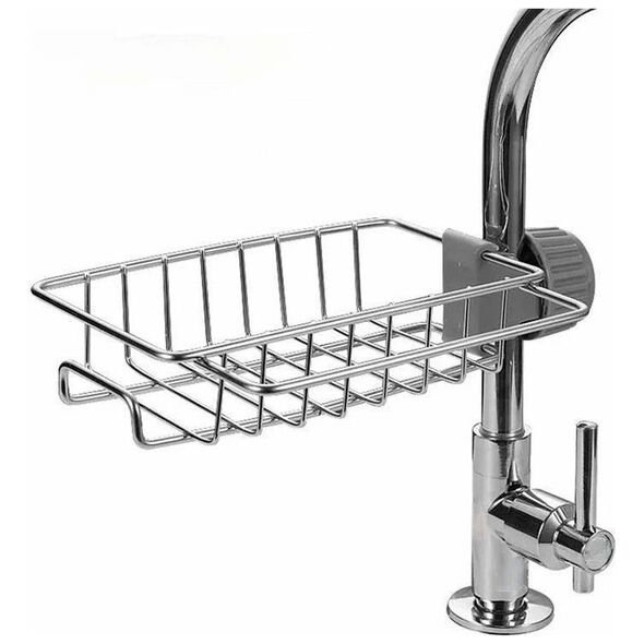 Aptel Kuchenny ORGANIZER zawieszany na kran 10x5cm srebrny AG901