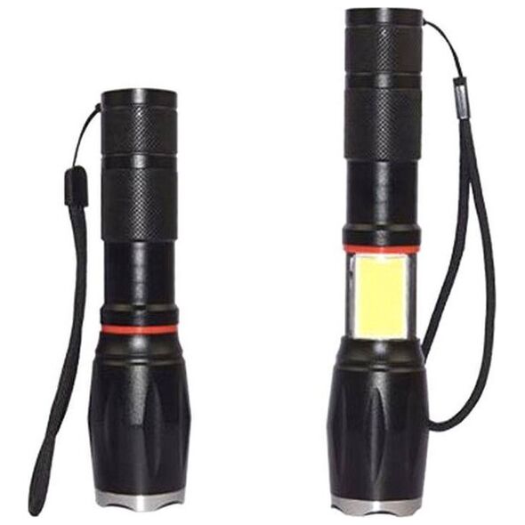 Latarka Aptel Taktyczna LATARKA LED T6 zoom 300m 9W czarna ZD76A