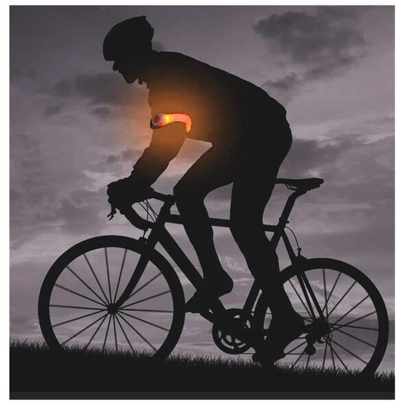 Aptel Rowerowa OPASKA LED na Ramię Regulowana pomarańczowa ZD101