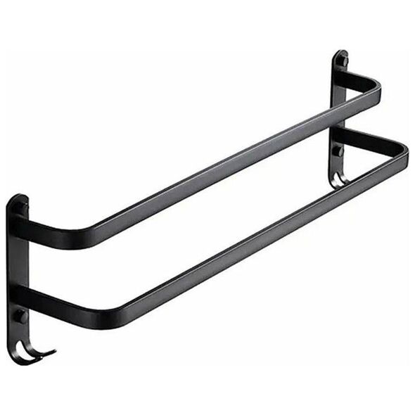 Aptel Stalowy WIESZAK na Ręczniki Łazienkowy w stylu Loft 60x11cm czarny mat AG988