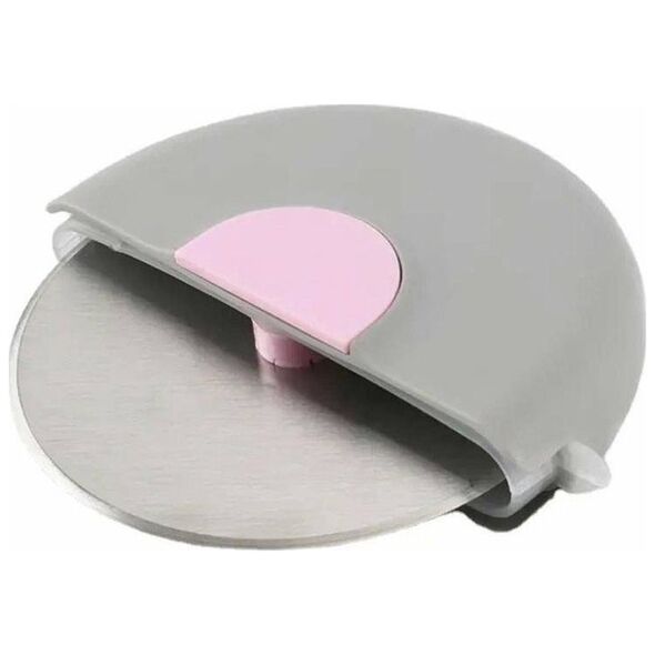 Aptel Okrągły NÓŻ do Pizzy Krojenie Pizzy na slajsy 8,5cm szaro-różowy AG680B
